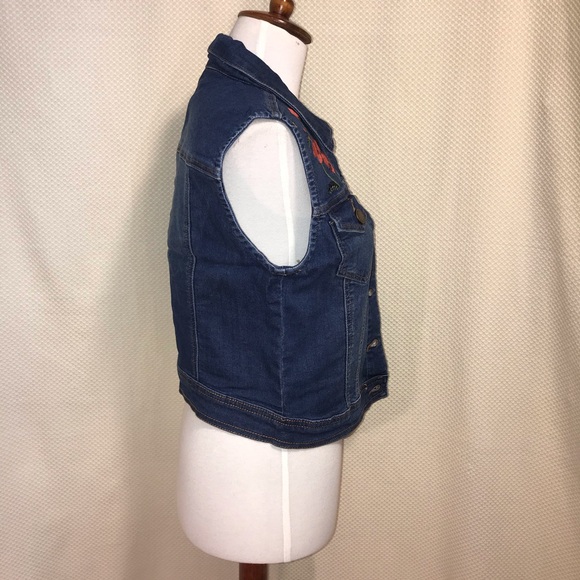 Dark Denim Vest Romeo Juliet Couture Small Embroid - Picture 7 of 10